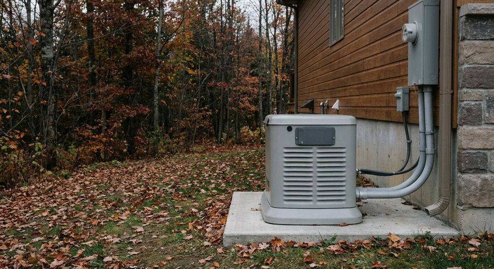 Génératrice standby résidentielle installée à l'extérieur